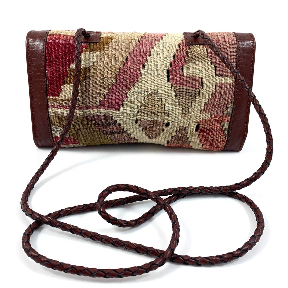 ❌SOLD❌ VTG hand made Turkish wool and leather wallet bag - Picture 2 of 11